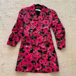 Zara Floral Jacket Dress High Quality